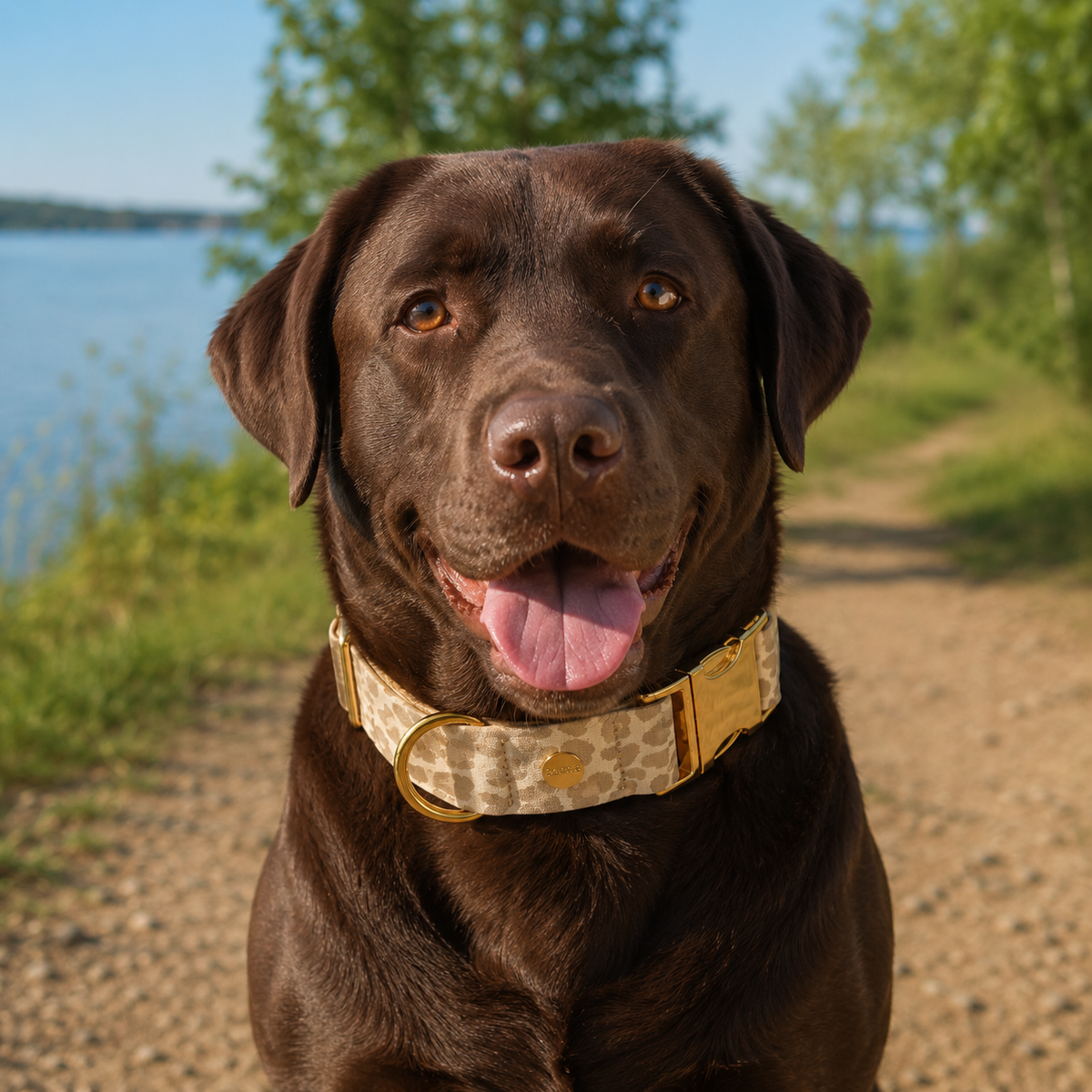 Labrador Smilla Designerhalsband Golden Leo Größe XL