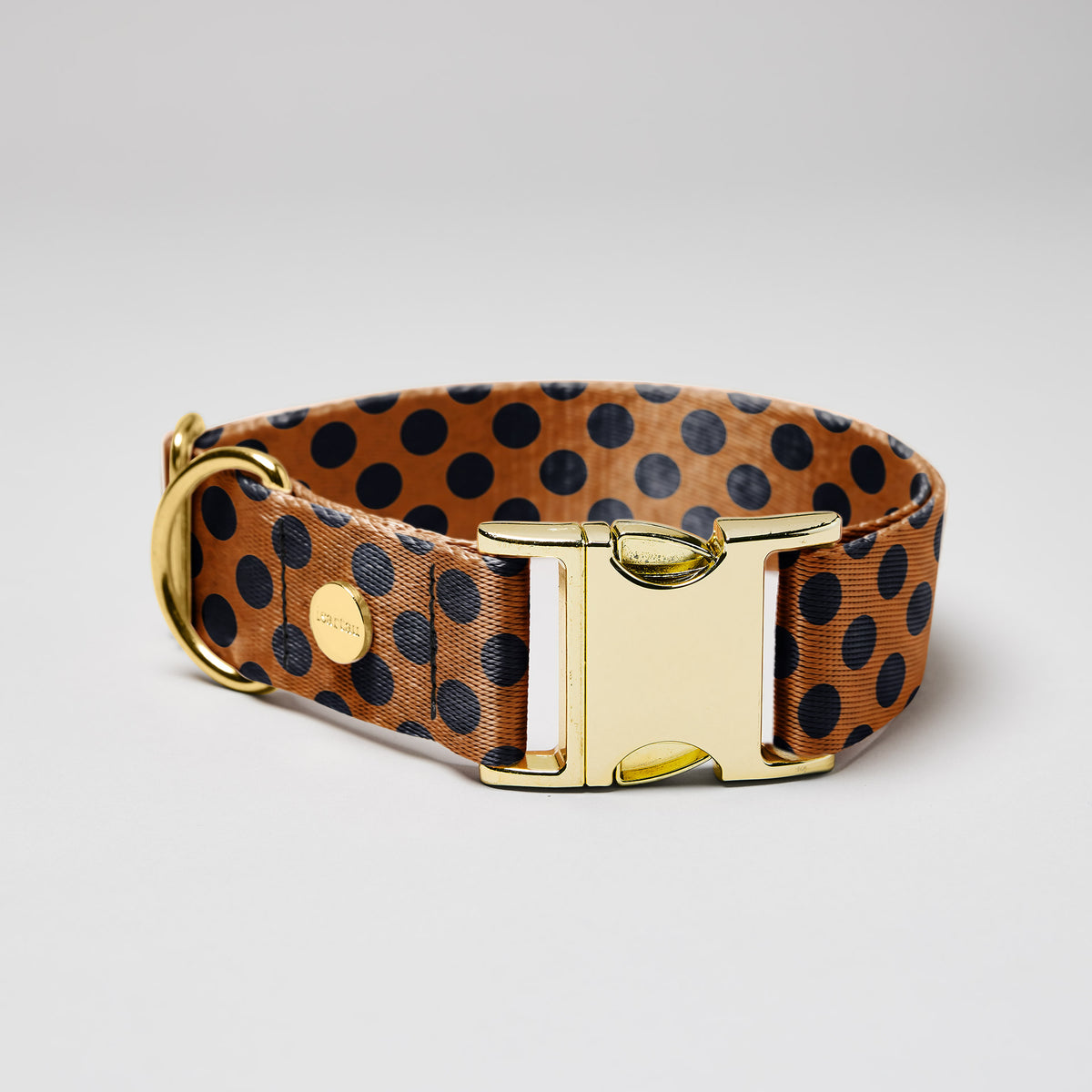 Designerhalsband POLKA DOTS, Cognac