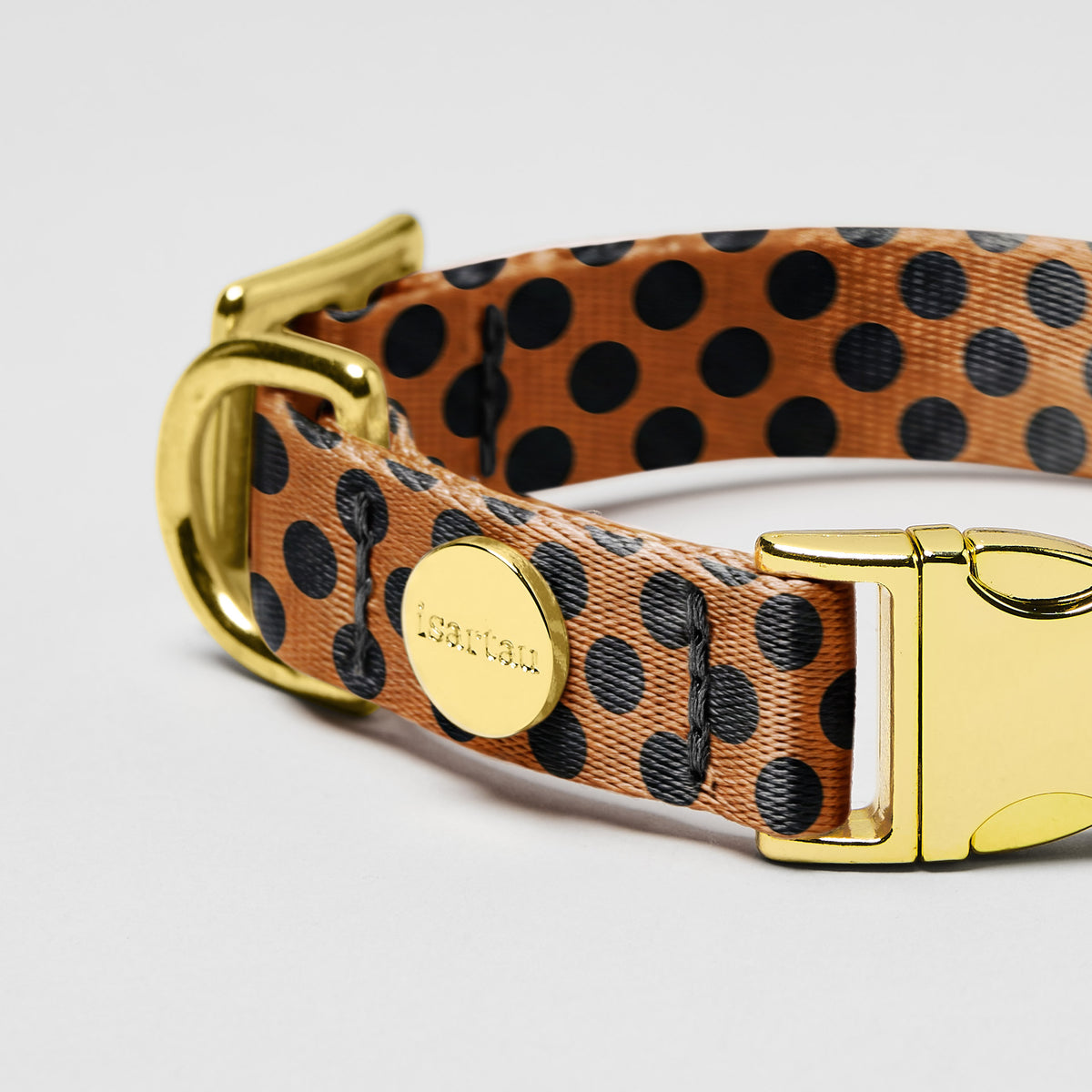 Designerhalsband POLKA DOTS, Cognac