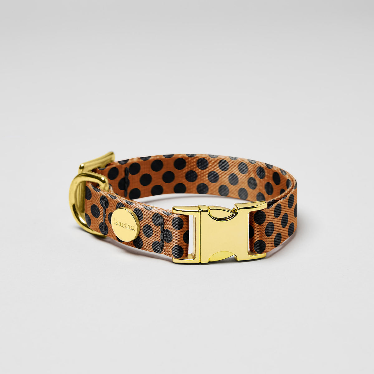 Designerhalsband POLKA DOTS, Cognac