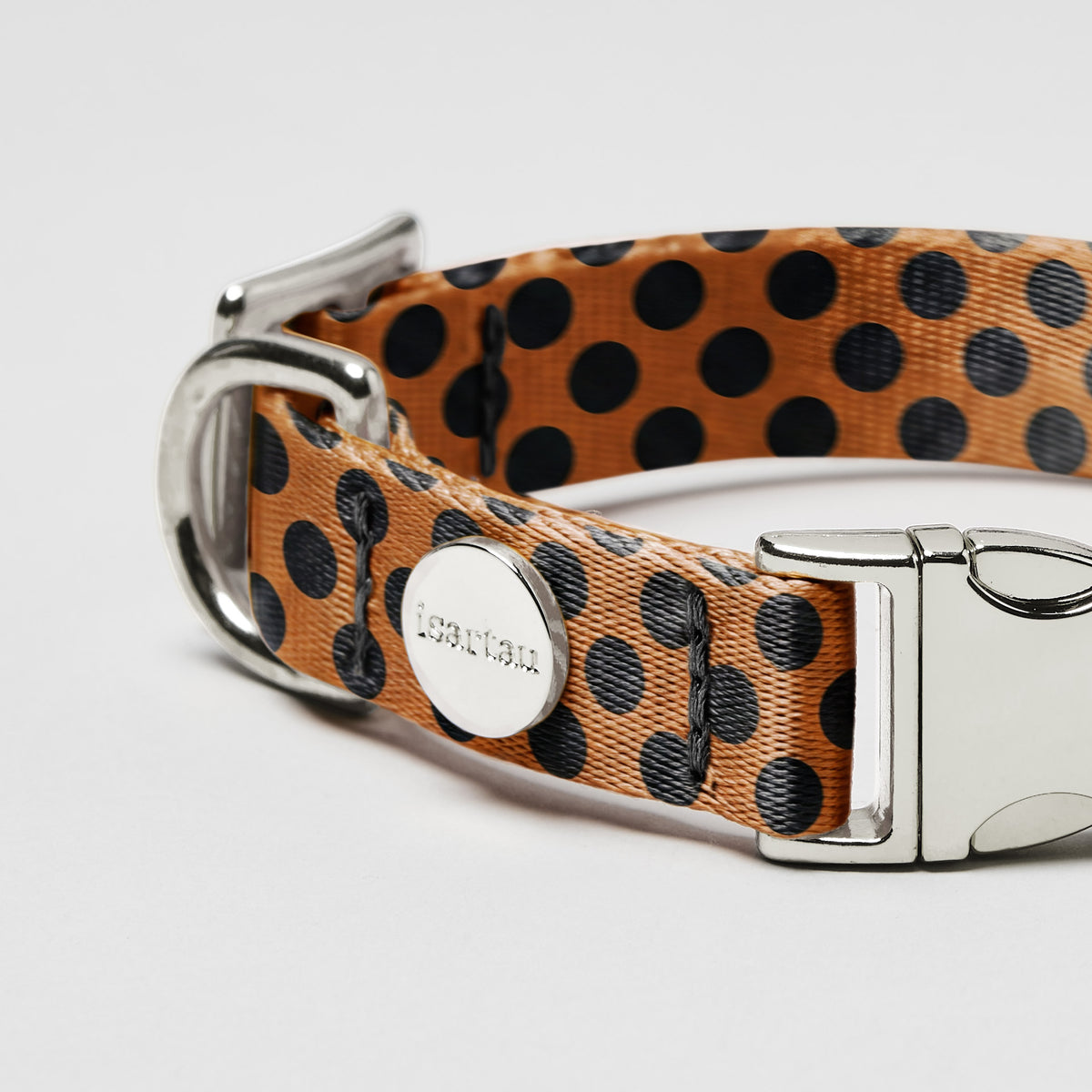 Designerhalsband POLKA DOTS, Cognac