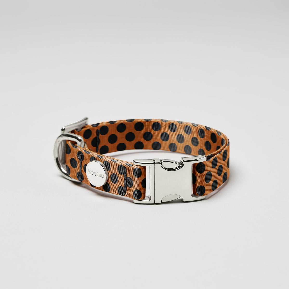 Designerhalsband POLKA DOTS, Cognac