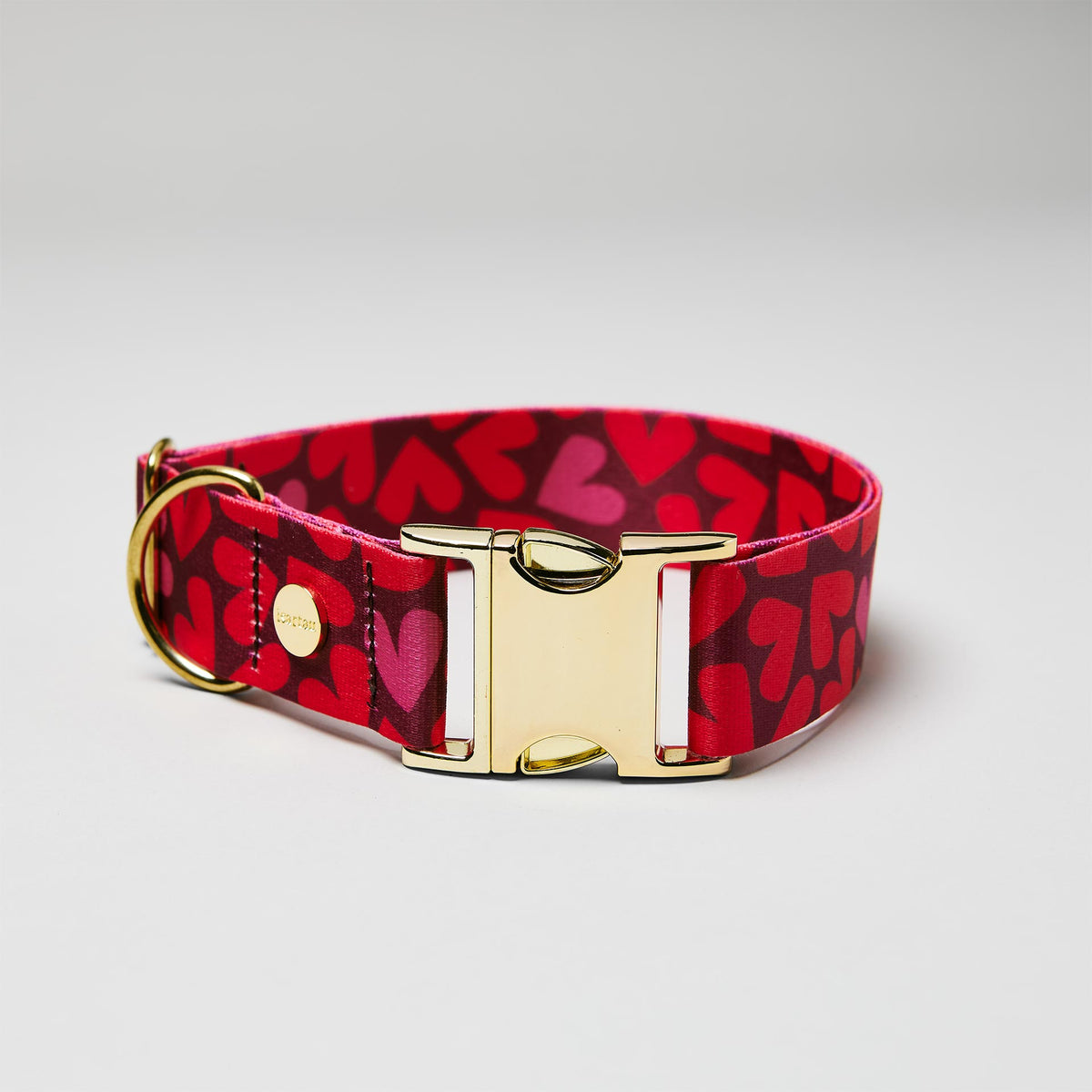 Verstellbares Designerhalsband Herzklopfen, goldfarbene Schließe