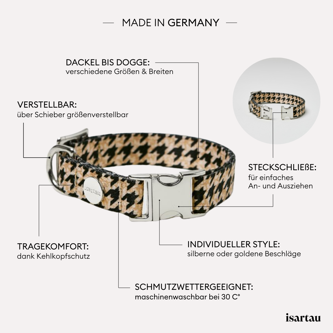 isartau Hundehalsband „Stadtgeflüster“, Produktdetails