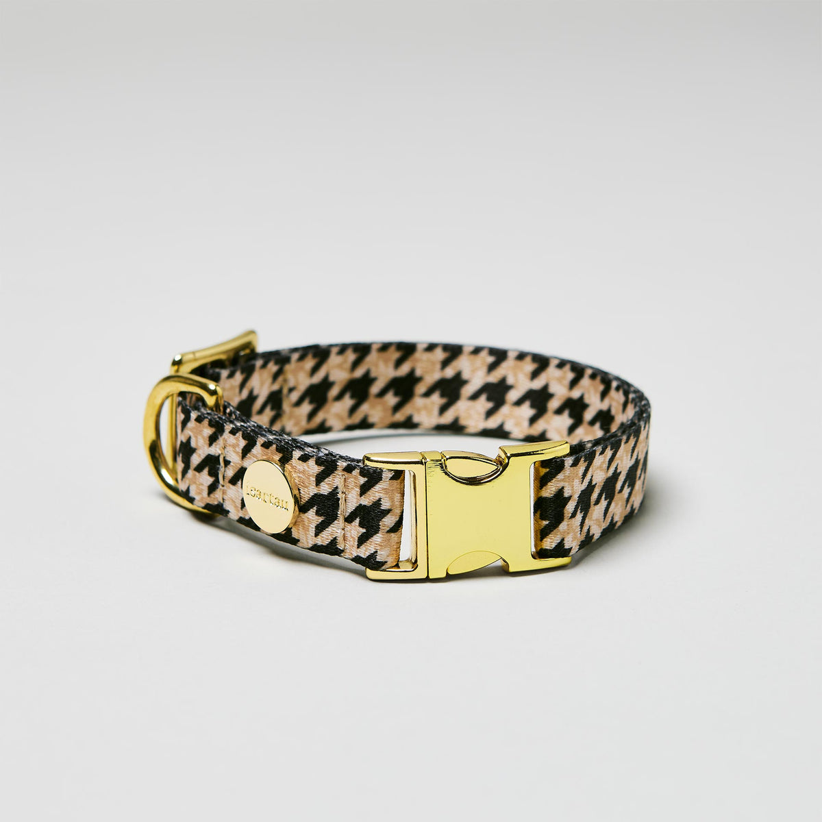 isartau Hundehalsband „Stadtgeflüster“, goldfarbene Beschläge