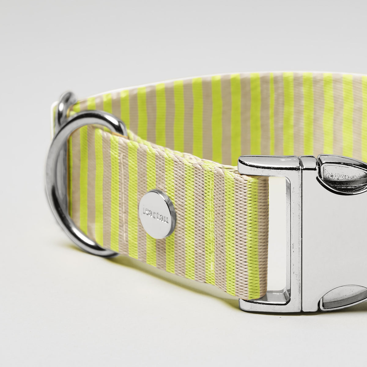 isartau Hundehalsband „Sunny“, silberfarbene Beschläge, Detailansicht