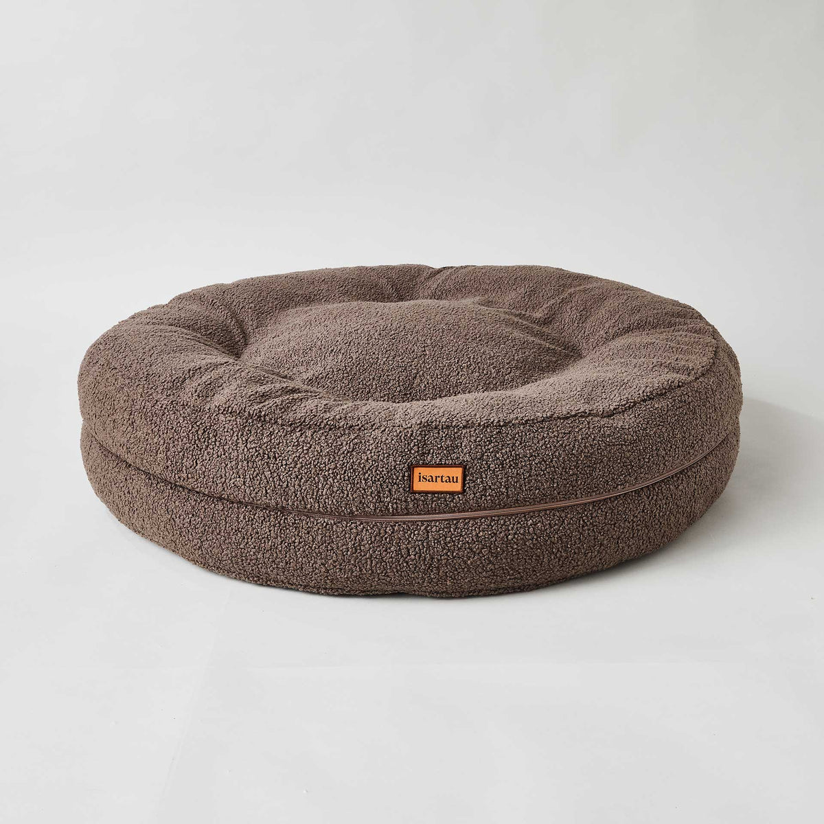 Rundes orthopädisches Hundebett Bagelbettchen aus kuscheligen Teddystoff Braun