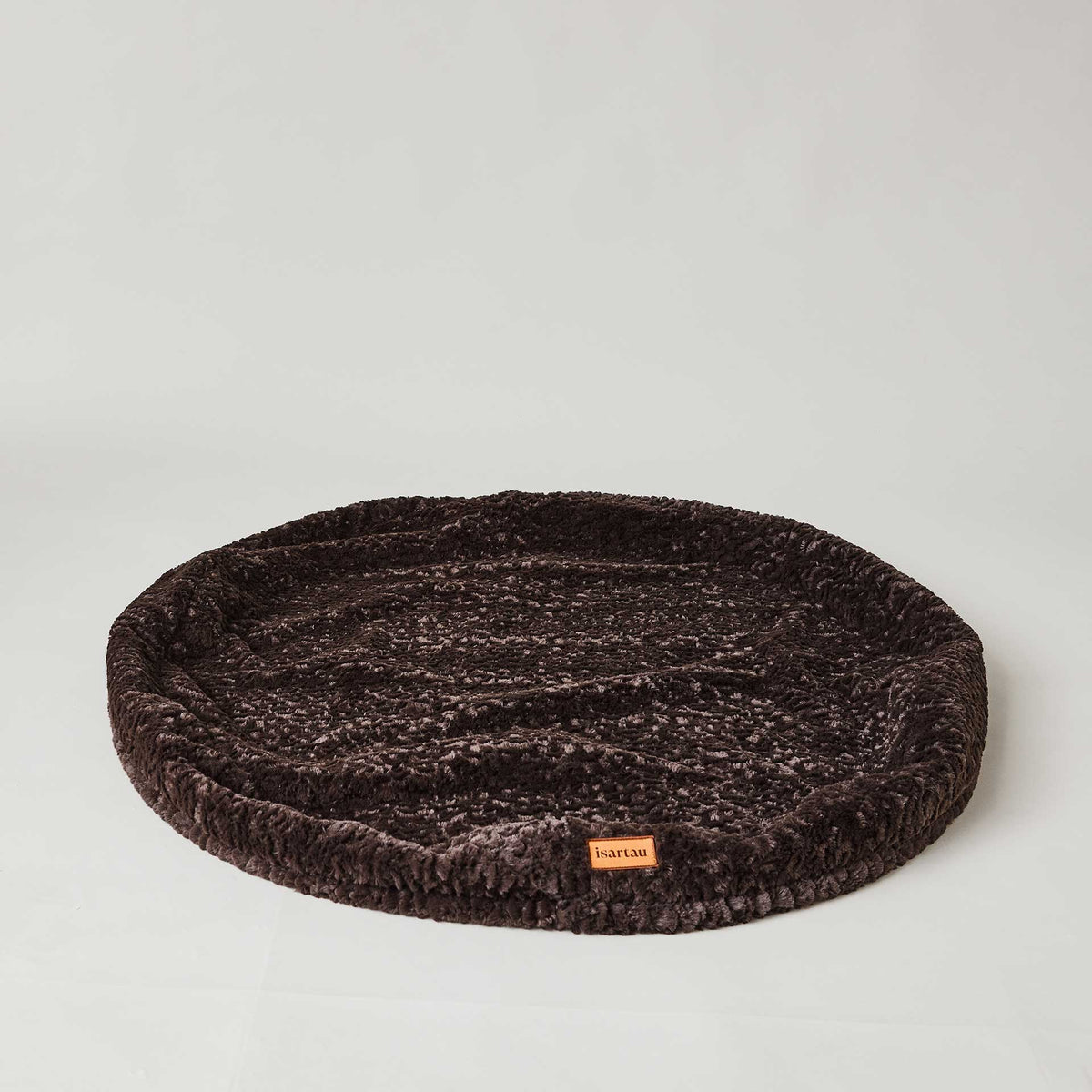 isartau Wechselbezug für rundes orthopädisches Hundebett Bagelbettchen, Material Kunstfell Kaffee