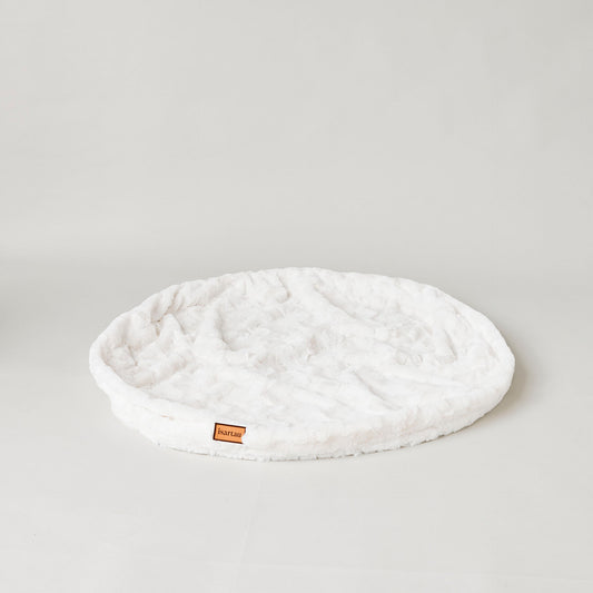 Wechselbezug für rundes orthopädisches Hundebett Bagelbettchen, Material Kunstfell Wollweiß, in 3 Größen verfügbar