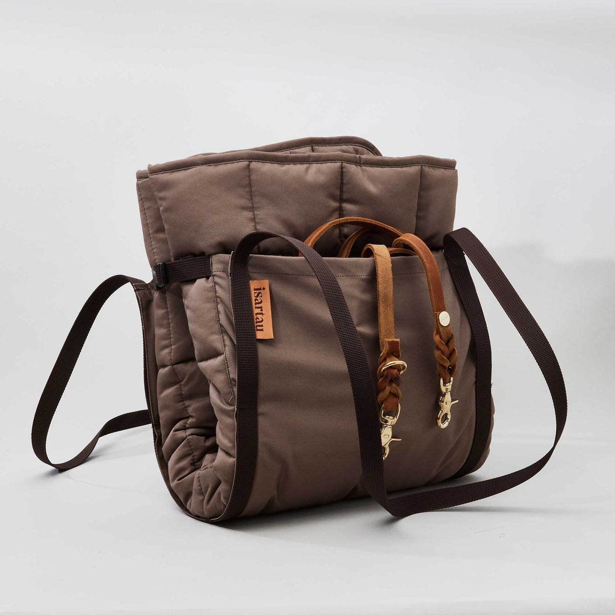 Beige Hunde Reisedecke POCKET, mit extra Fach für Utensilien wie Leine, Geldbeutel, Handy und Co.