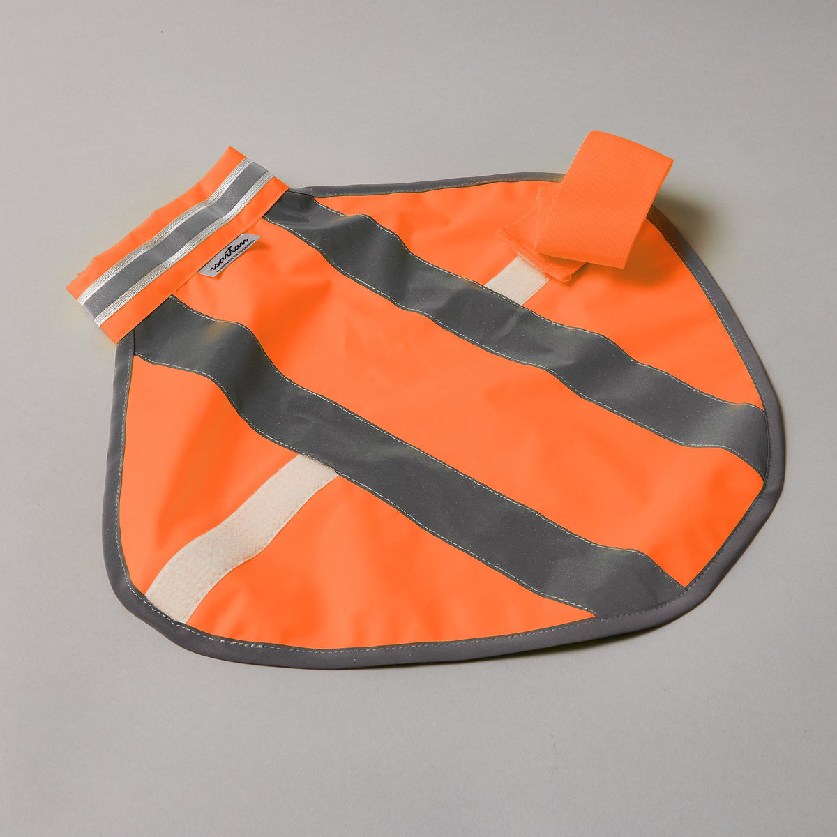 Neonorangene Warnweste mit Klettverschluss, Klettverschluss geöffnet