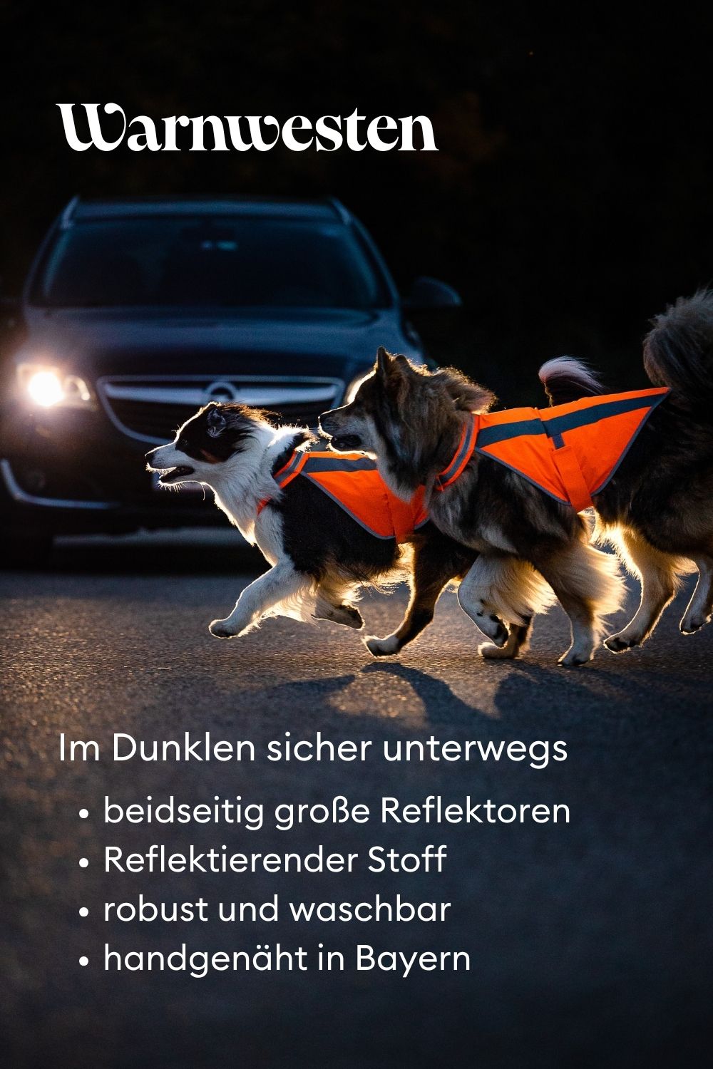 Warnwesten für Hunde mit großen Reflektoren