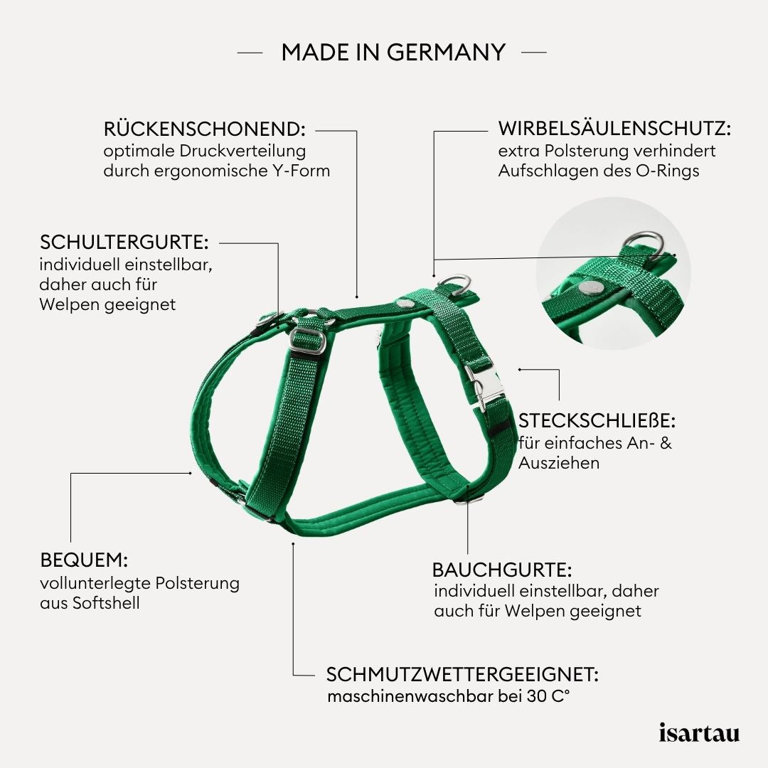 isartau Hundegeschirr Softie Grün, Produktdetails