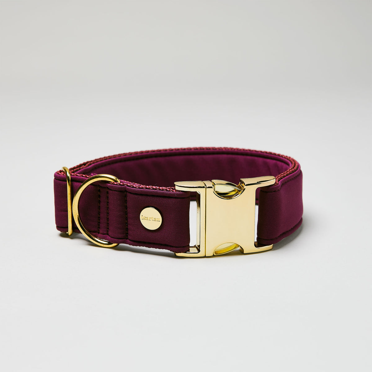isartau Halsband Softie Burgunder, goldene Beschläge