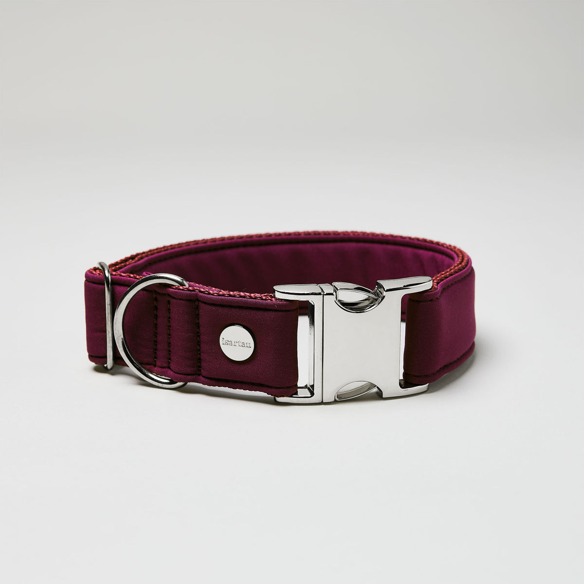 isartau Halsband Softie Burgunder, silberne Beschläge