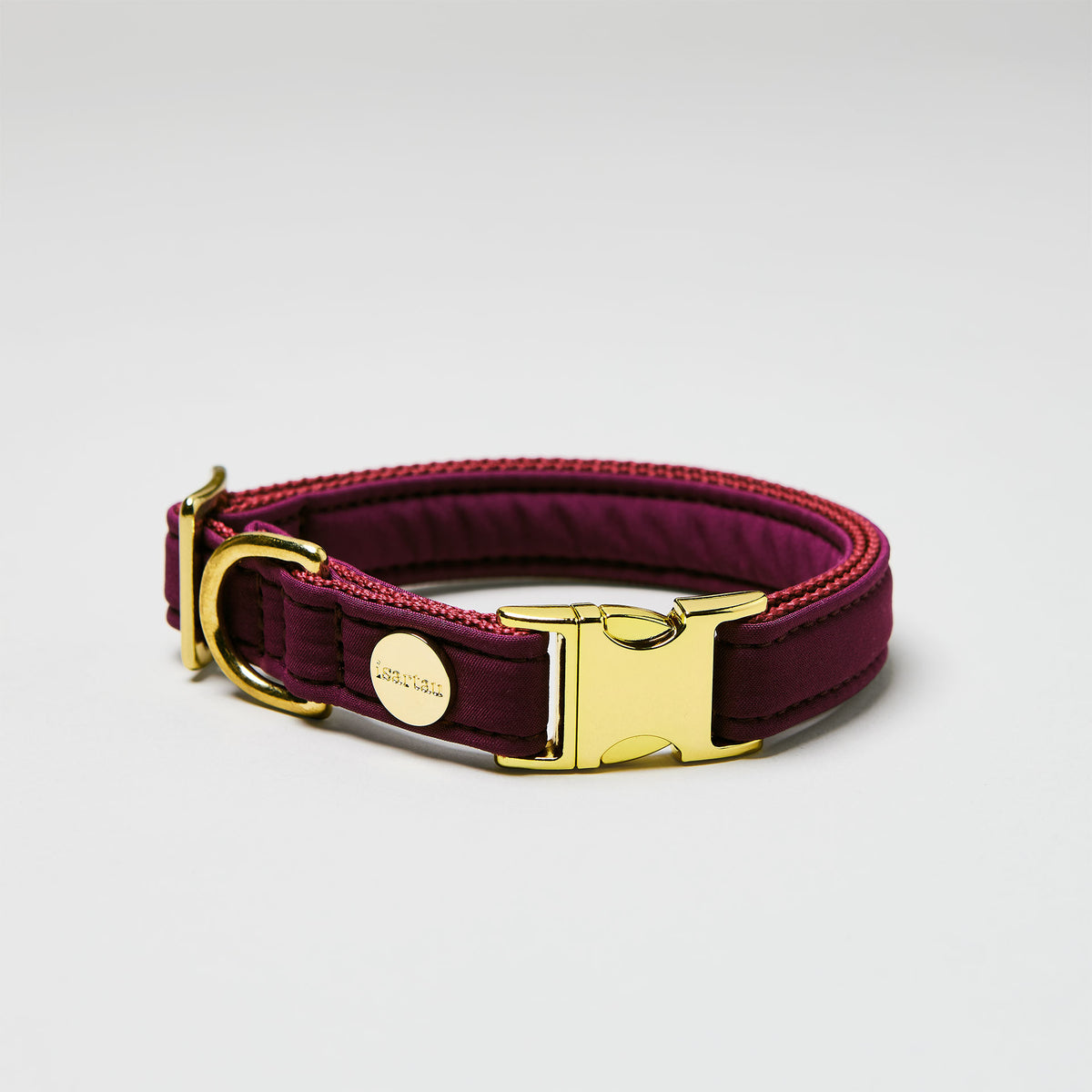 isartau Halsband Softie Burgunder, goldene Beschläge