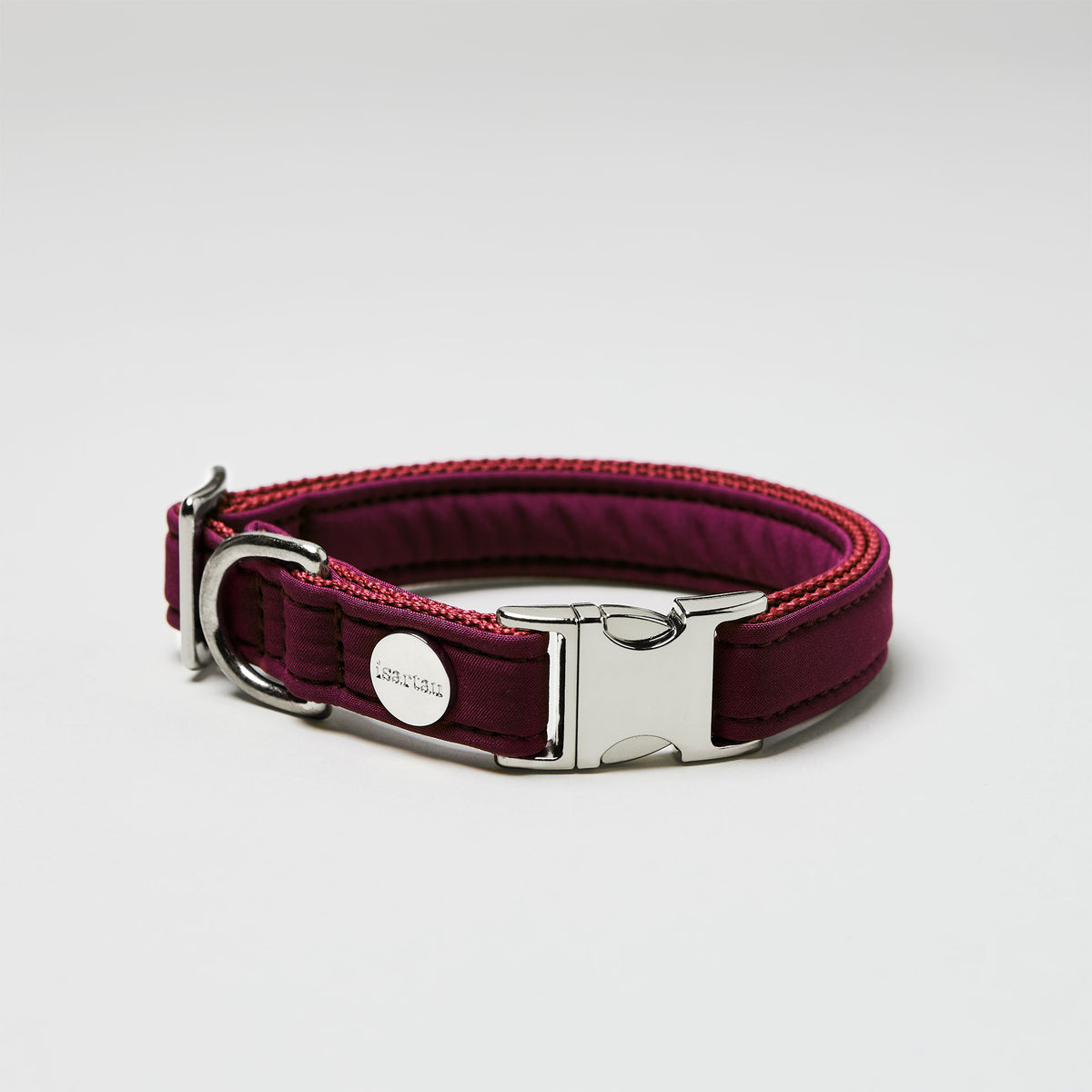 isartau Halsband Softie Burgunder, silberne Beschläge