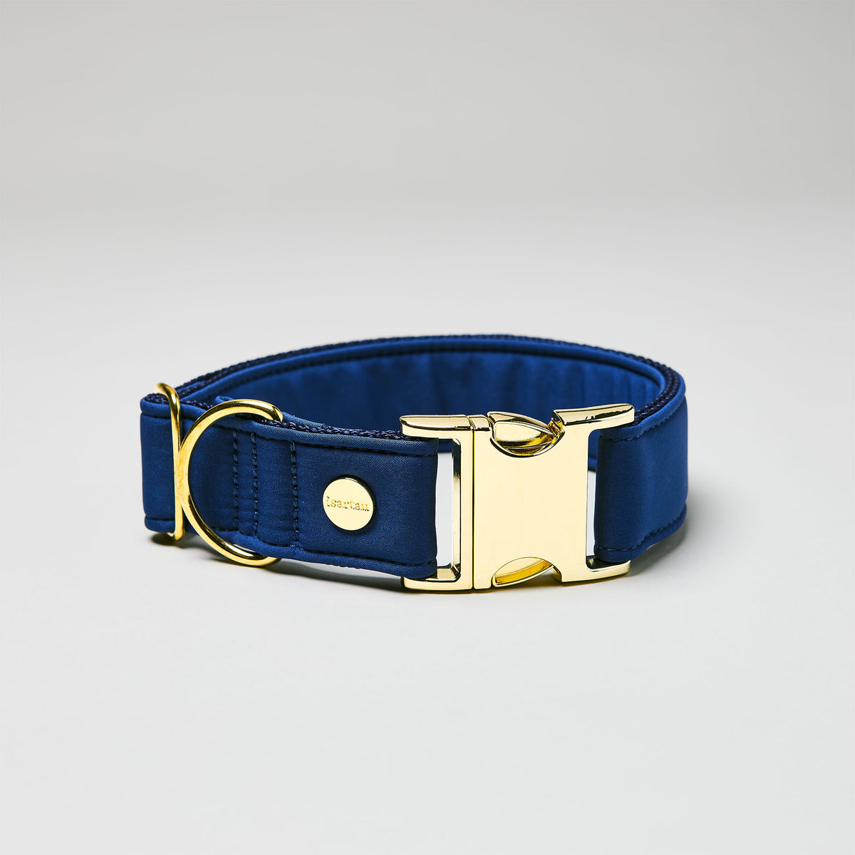 isartau Halsband Softie Dunkelblau, goldene Beschläge