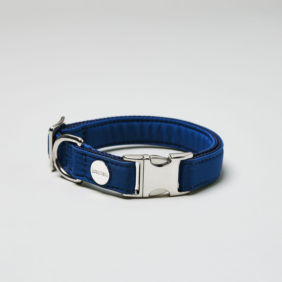 isartau Halsband Softie Dunkelblau, silberne Beschläge