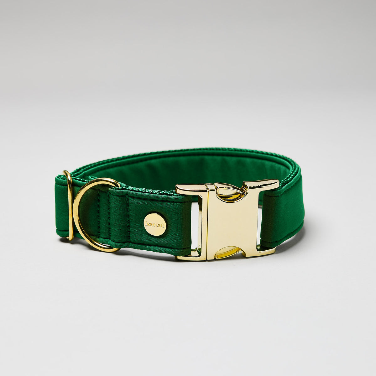 isartau Halsband Softie Grün, goldene Beschläge