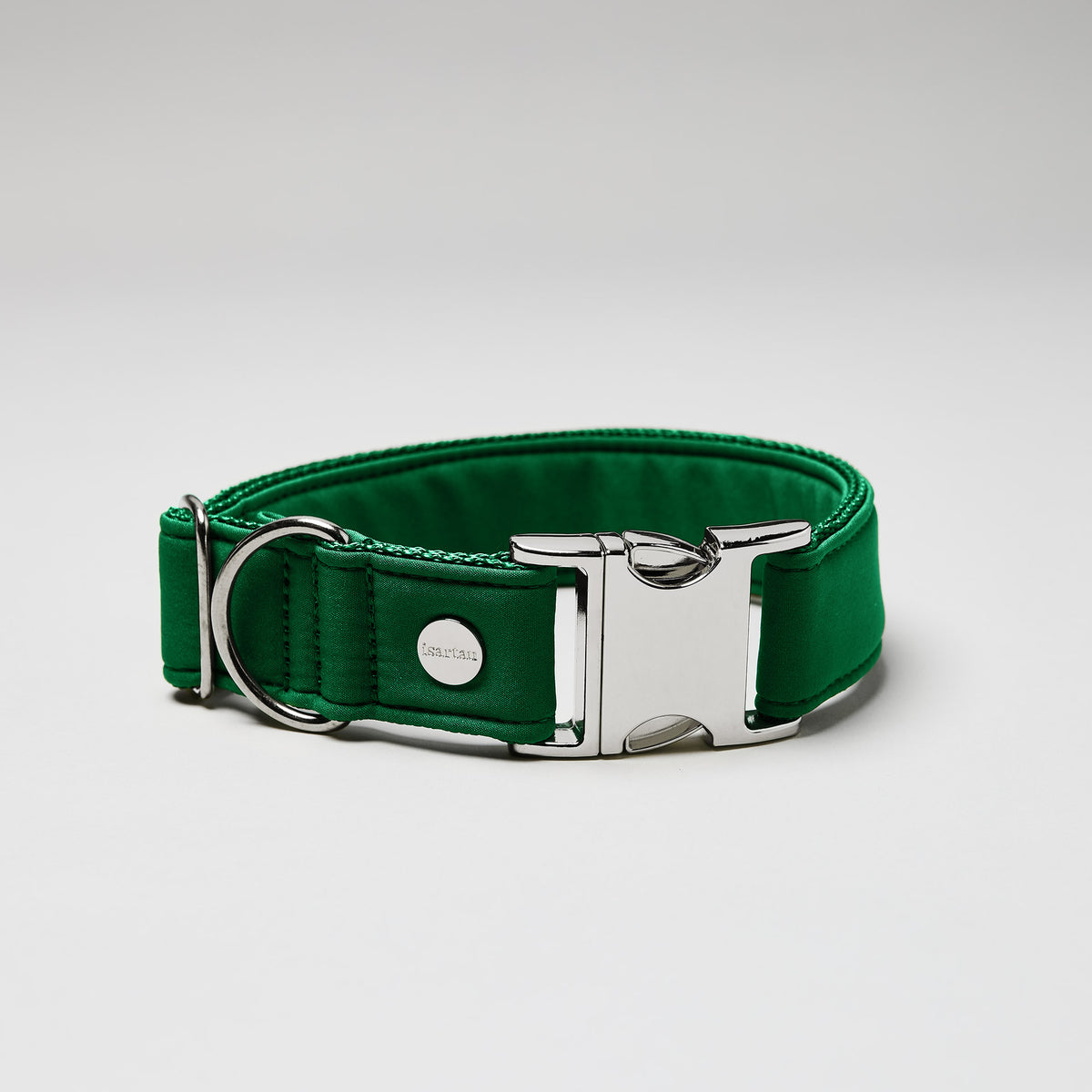 isartau Halsband Softie Grün, silberne Beschläge