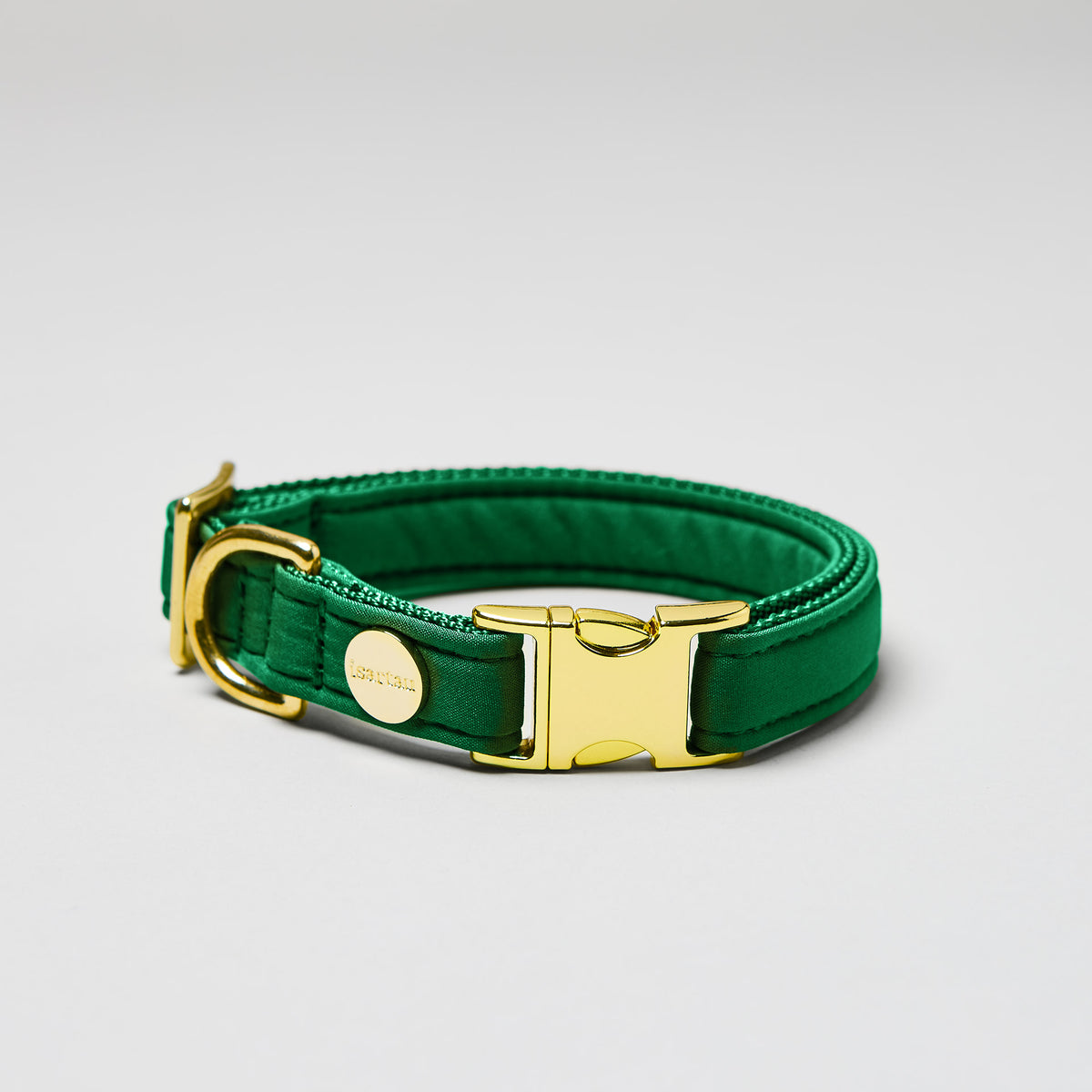 isartau Halsband Softie Grün, goldene Beschläge