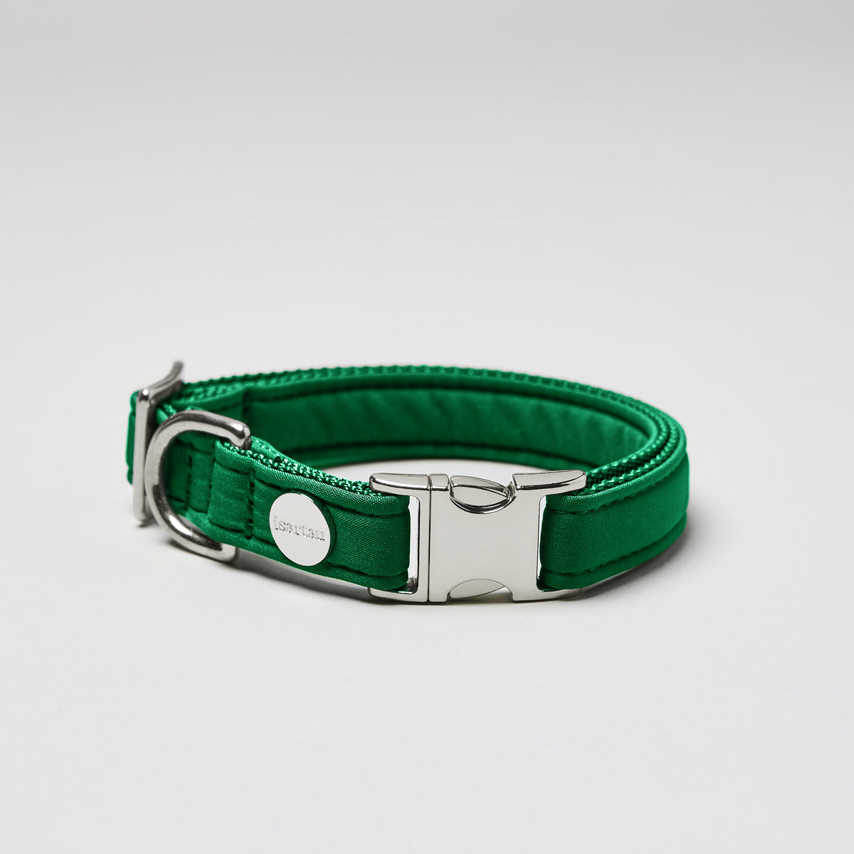 isartau Halsband Softie Grün, silberne Beschläge