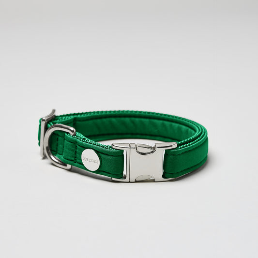 isartau Halsband Softie Grün, silberne Beschläge