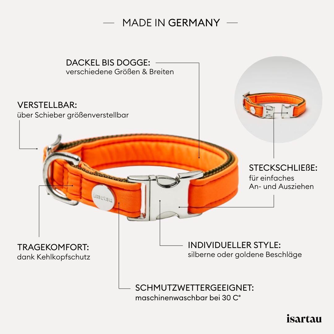 isartau Halsband Softie Neonorange-Oliv, Produktdetails