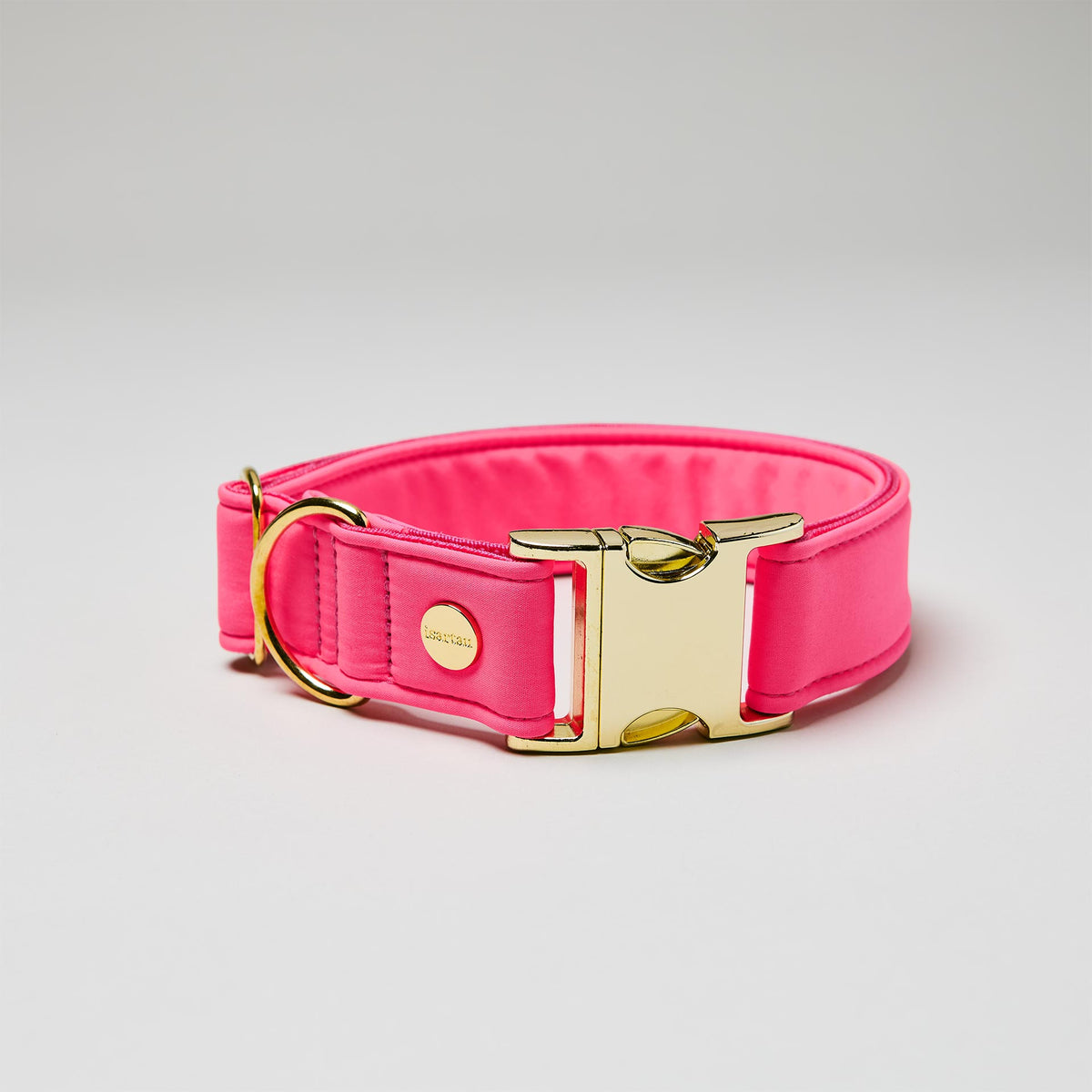 isartau Halsband Softie Neonpink, goldene Beschläge