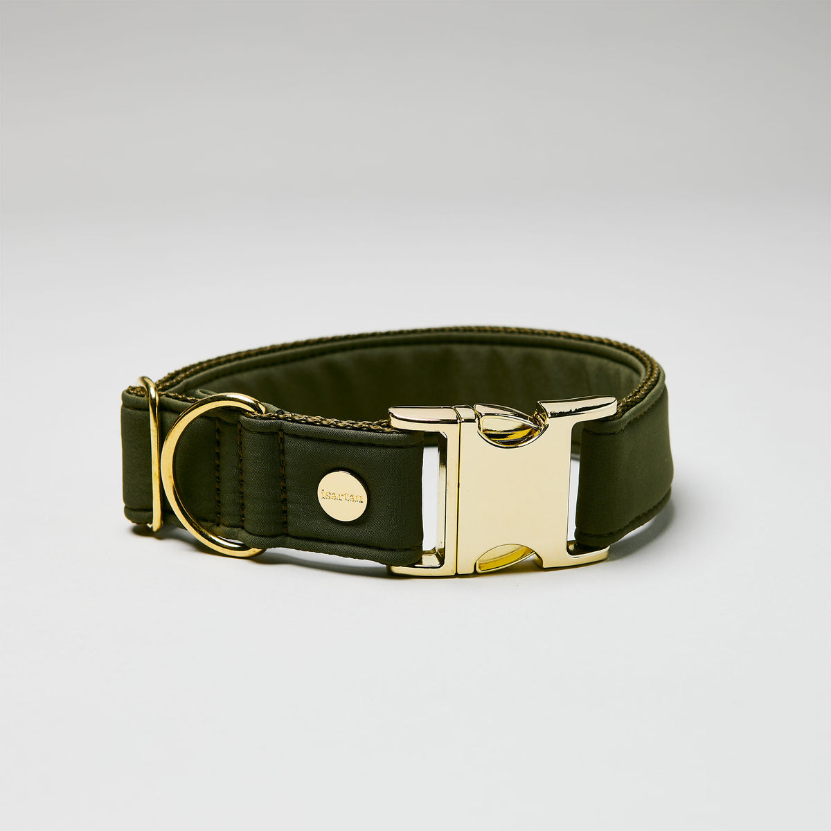 isartau Halsband Softie Oliv, goldene Beschläge