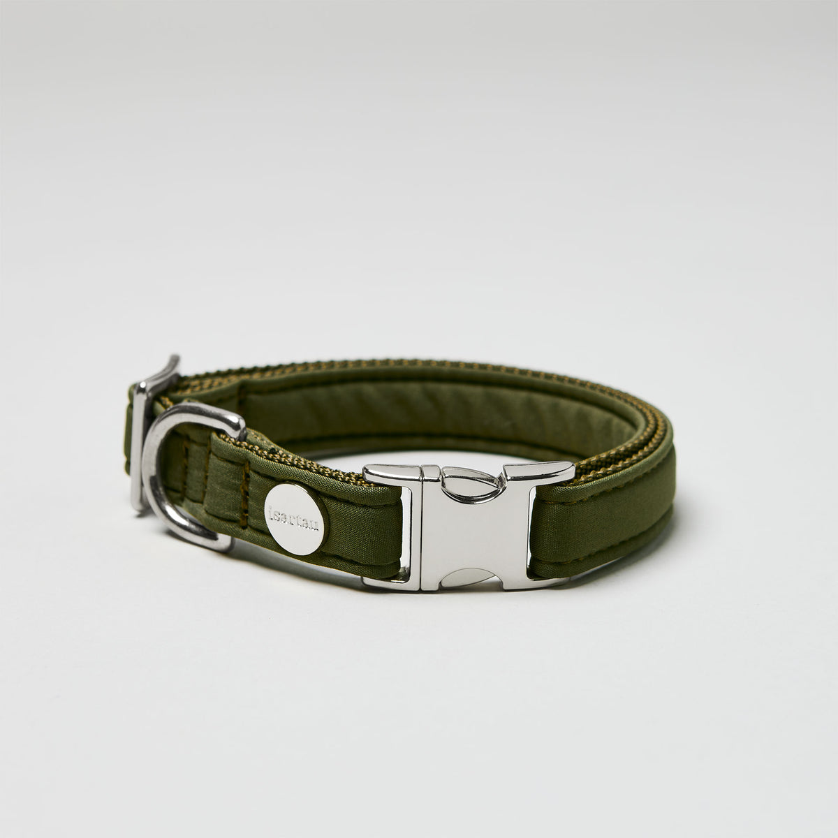 isartau Halsband Softie Oliv, silberne Beschläge
