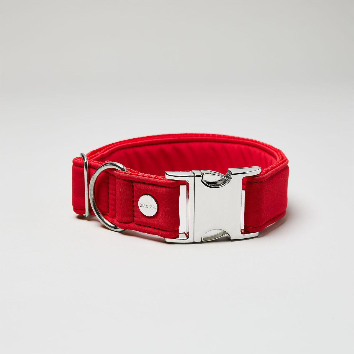 isartau Halsband Softie Rot, silberne Beschläge