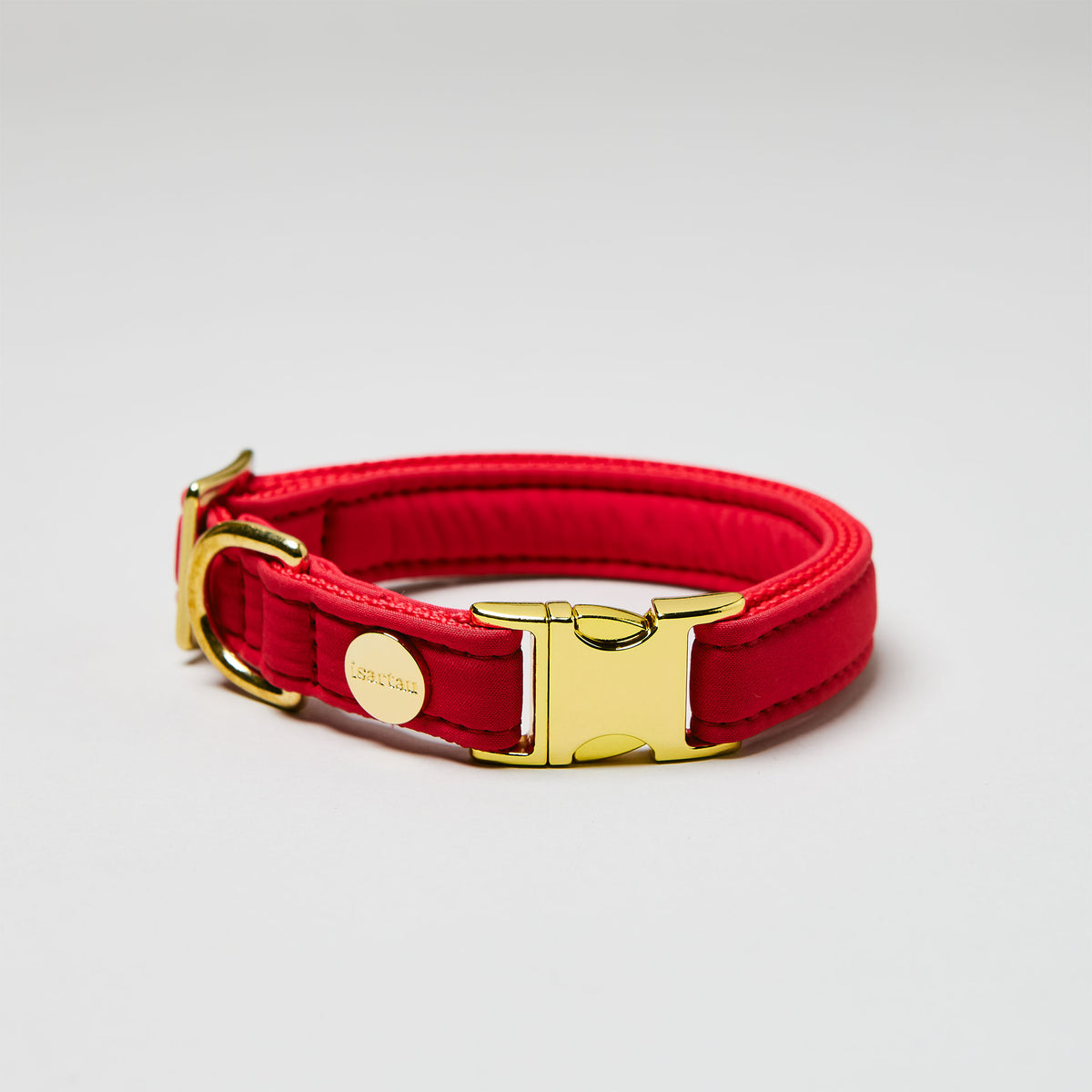 isartau Halsband Softie Rot, goldene Beschläge