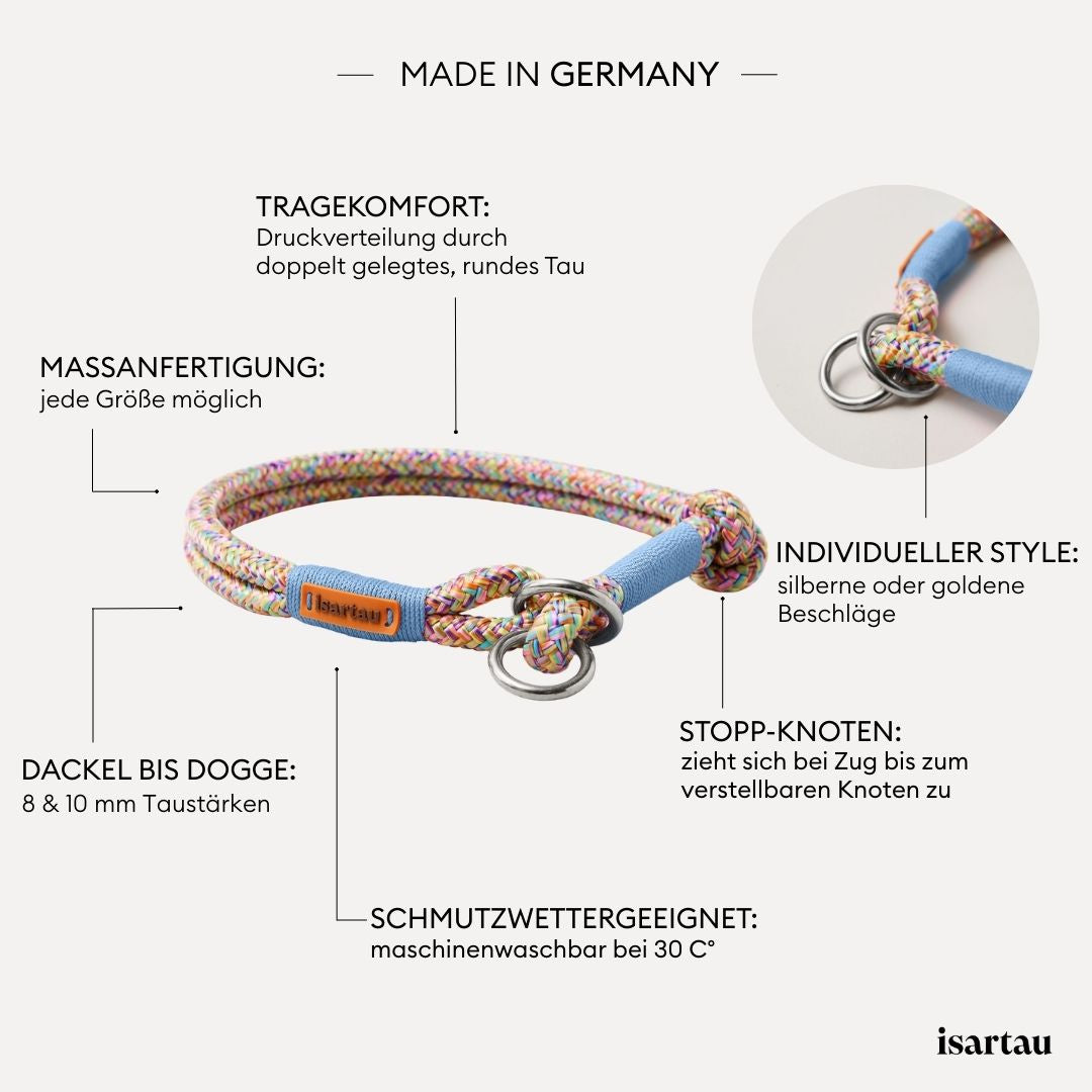 isartau Tauhalsband Easy Summer Hellblau, Zugstopp, Produktdetails