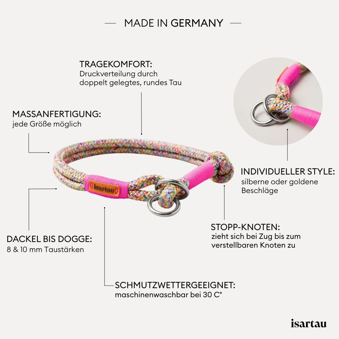 isartau Tauhalsband Easy Summer Neonpink, Zugstopp, Produktdetails