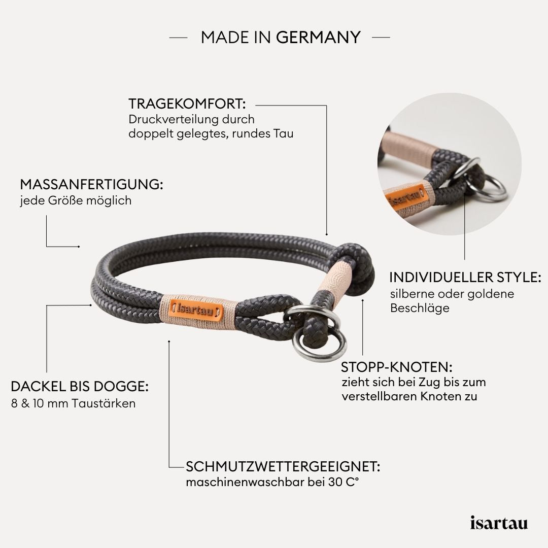 isartau Tauhalsband Heaven's Rock Beige, Zugstopp, Produktdetails
