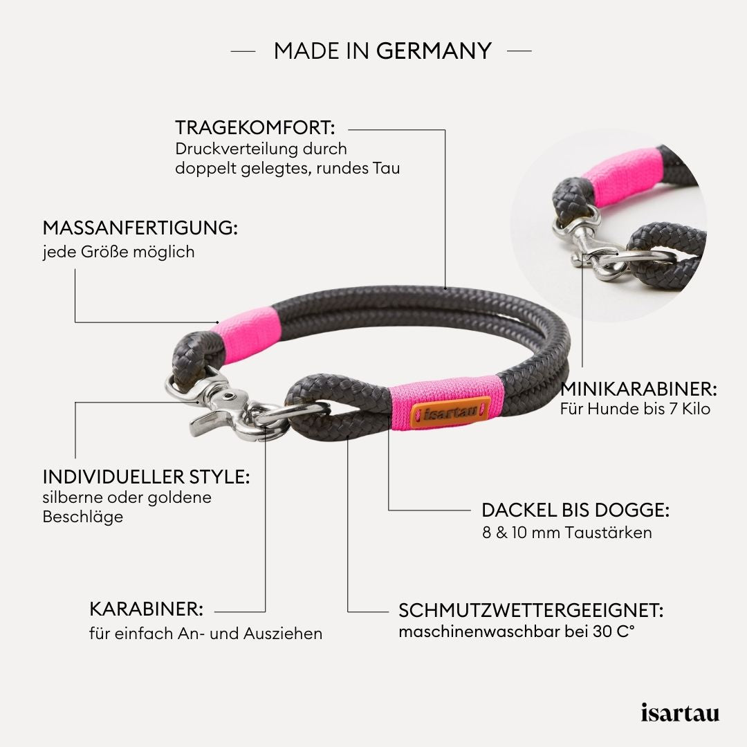 isartau Tauhalsband Heaven's Rock Neonpink, feste Halsung, Produktdetails
