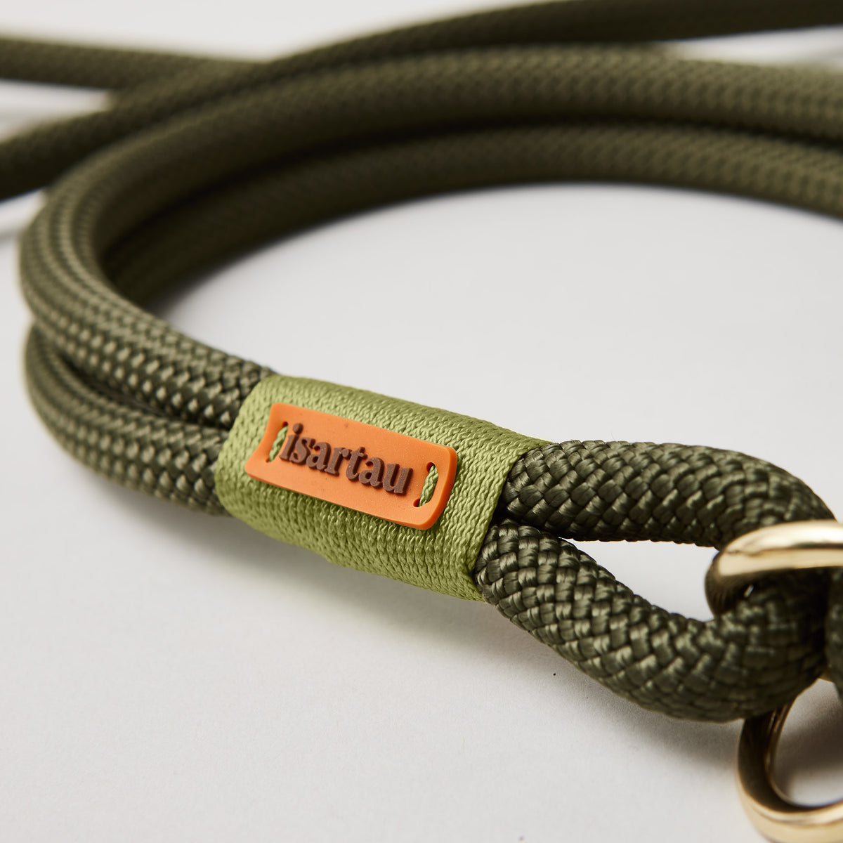Detail Halsband Zugstopp Olive Grove Moos aus Kletterseil, Messing