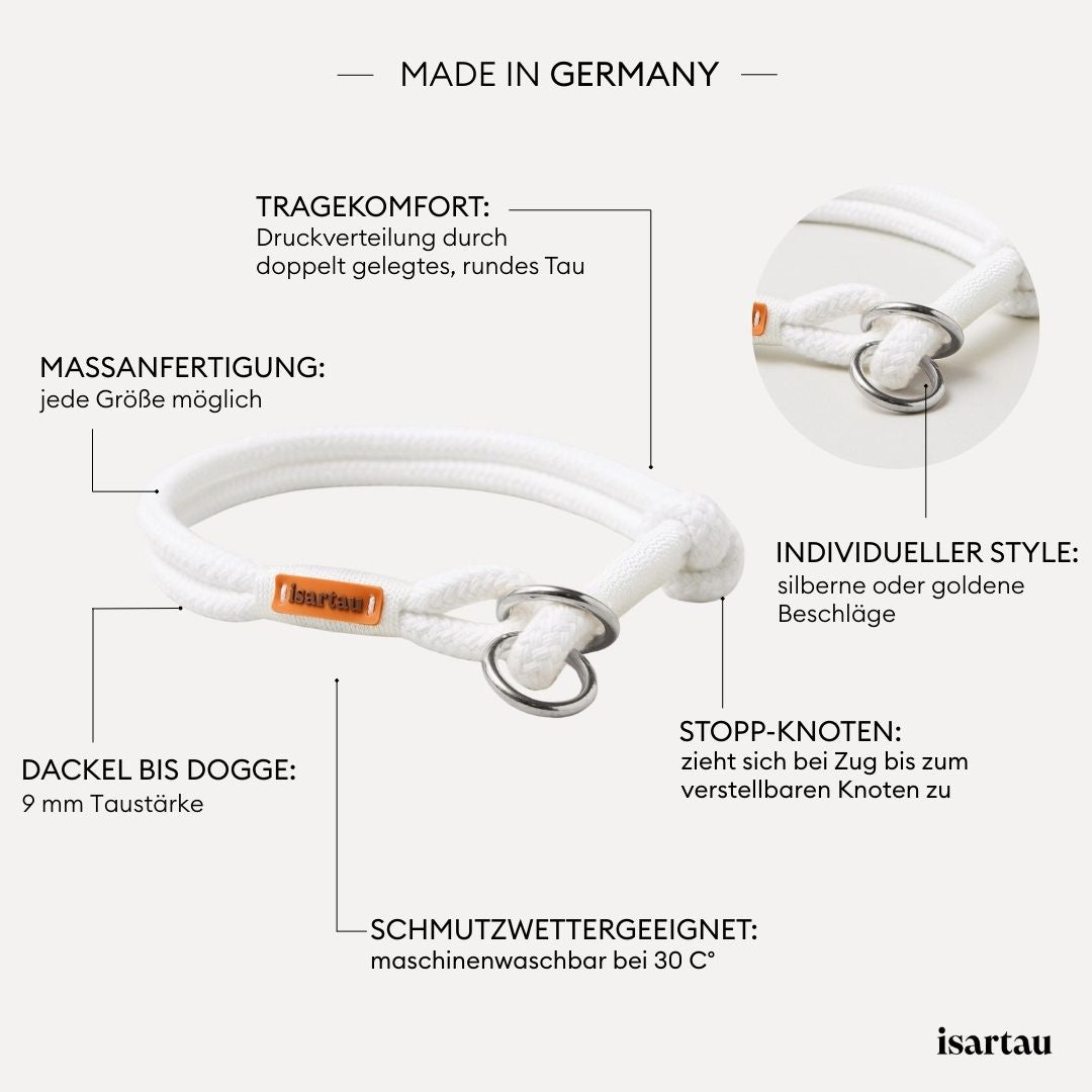 isartau Tauhalsband Pure Breeze Weiß, Zugstopp, Produktdetails