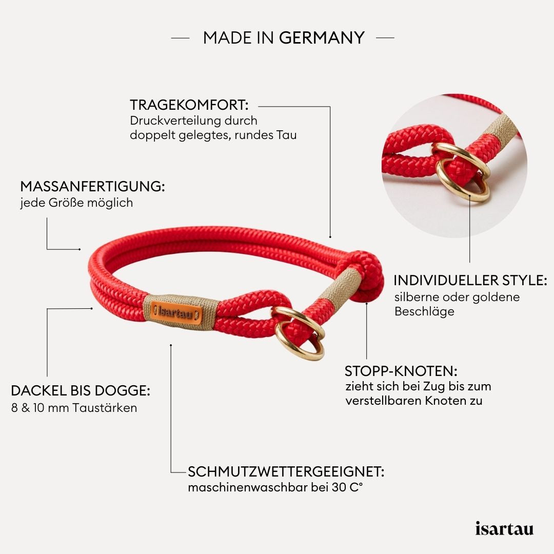 isartau Tauhalsband Red Fairy Gold, Zugstopp, Produktdetails