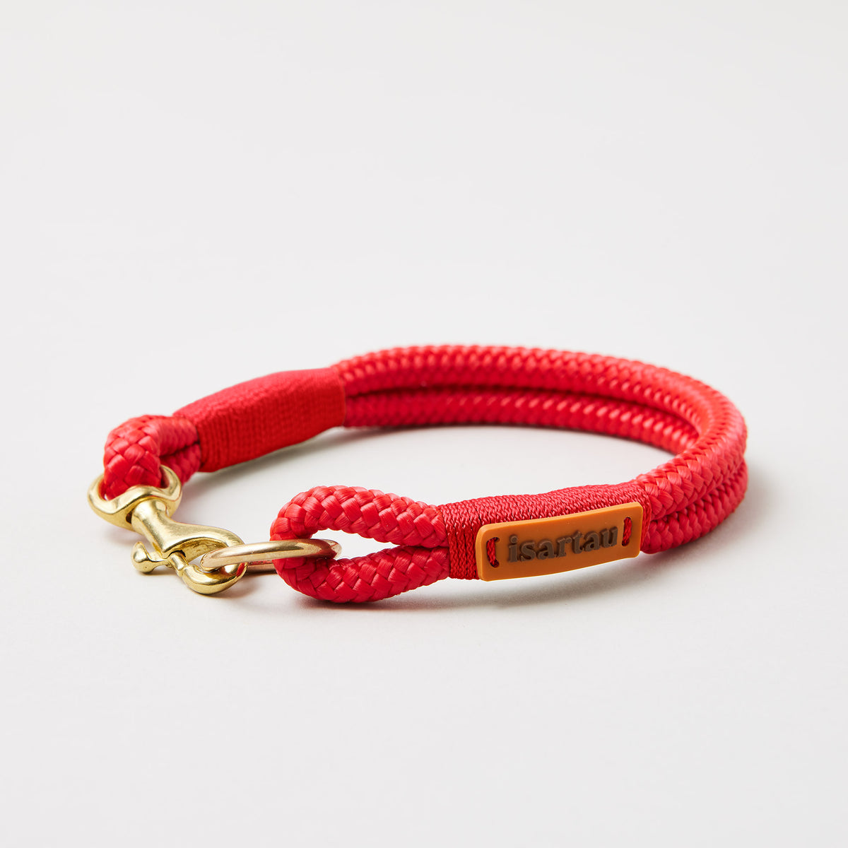 Tauhalsband Feste Halsung Red Fairy Rot 8 mm, Mini-Bolzenkarabiner, durchgängig rote Farbgebung