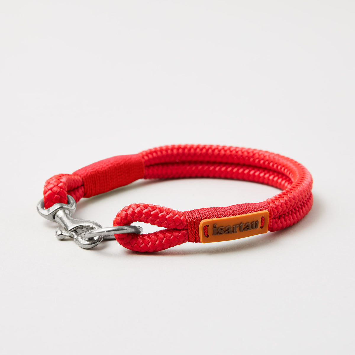 Tauhalsband Feste Halsung Red Fairy Rot 8 mm, silberfarbene Beschläge, durchgängig Rot
