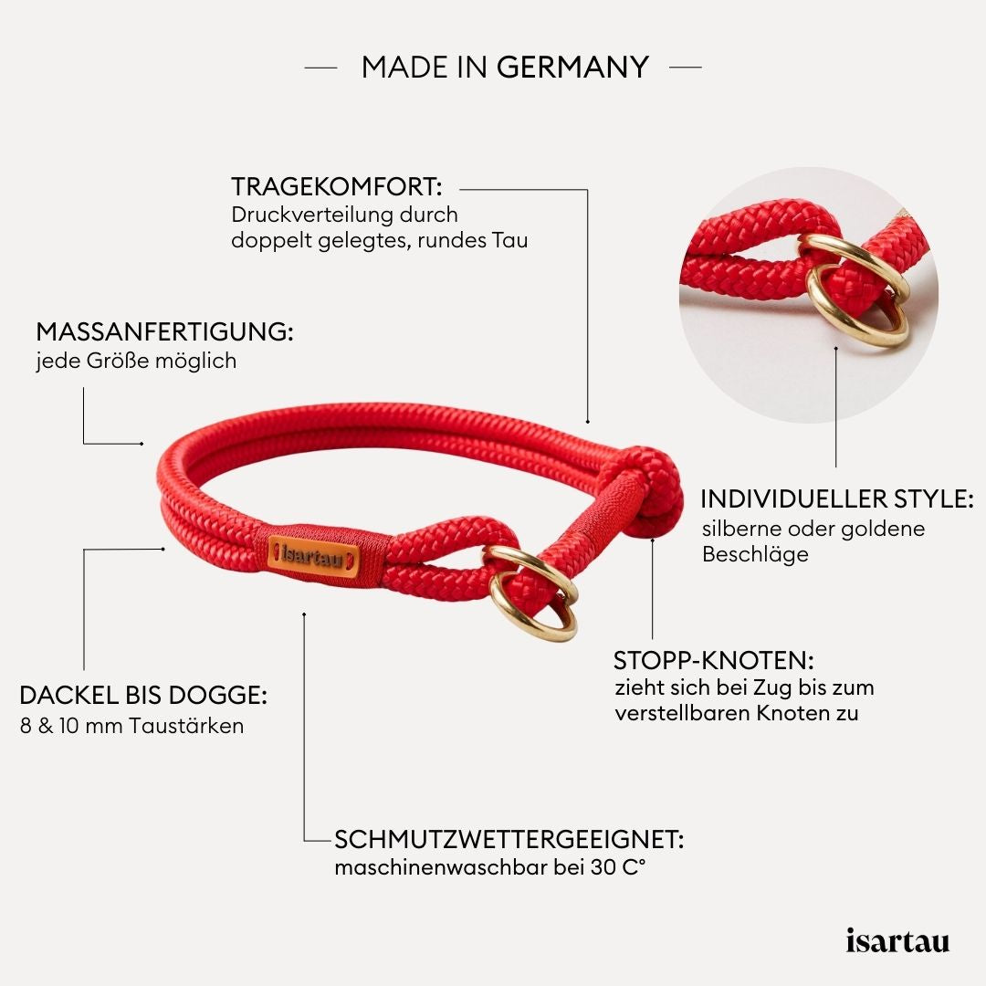isartau Tauhalsband Red Fairy Rot, Zugstopp, Produktdetails