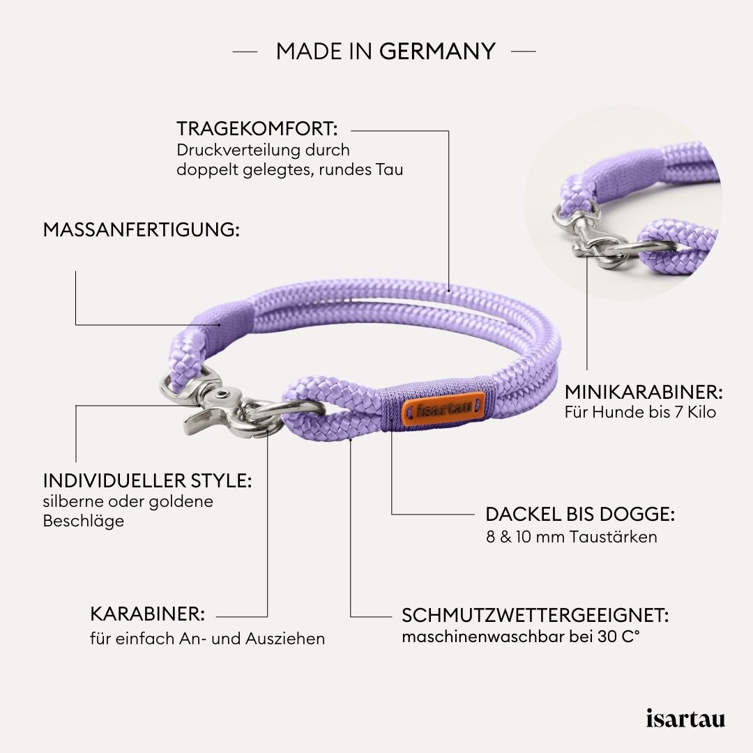 isartau Tauhalsband Very Peri Lavendel, feste Halsung, Produktdetails