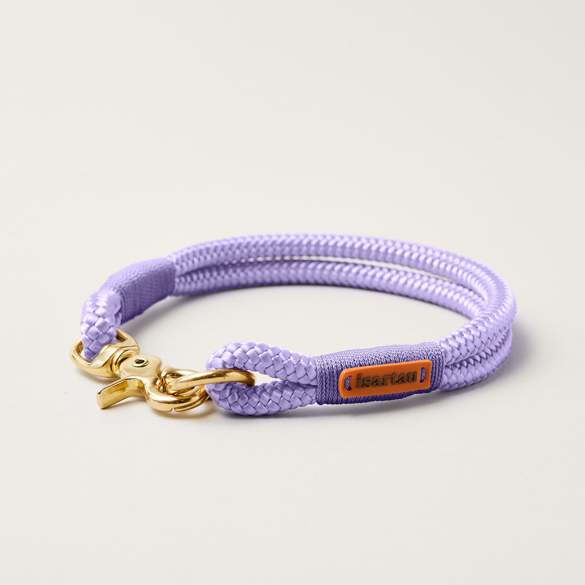 Tauhalsband Very Peri Lavendel 10 mm mit Messing-Beschlägen, lavendelfarbenes Tau und Takel