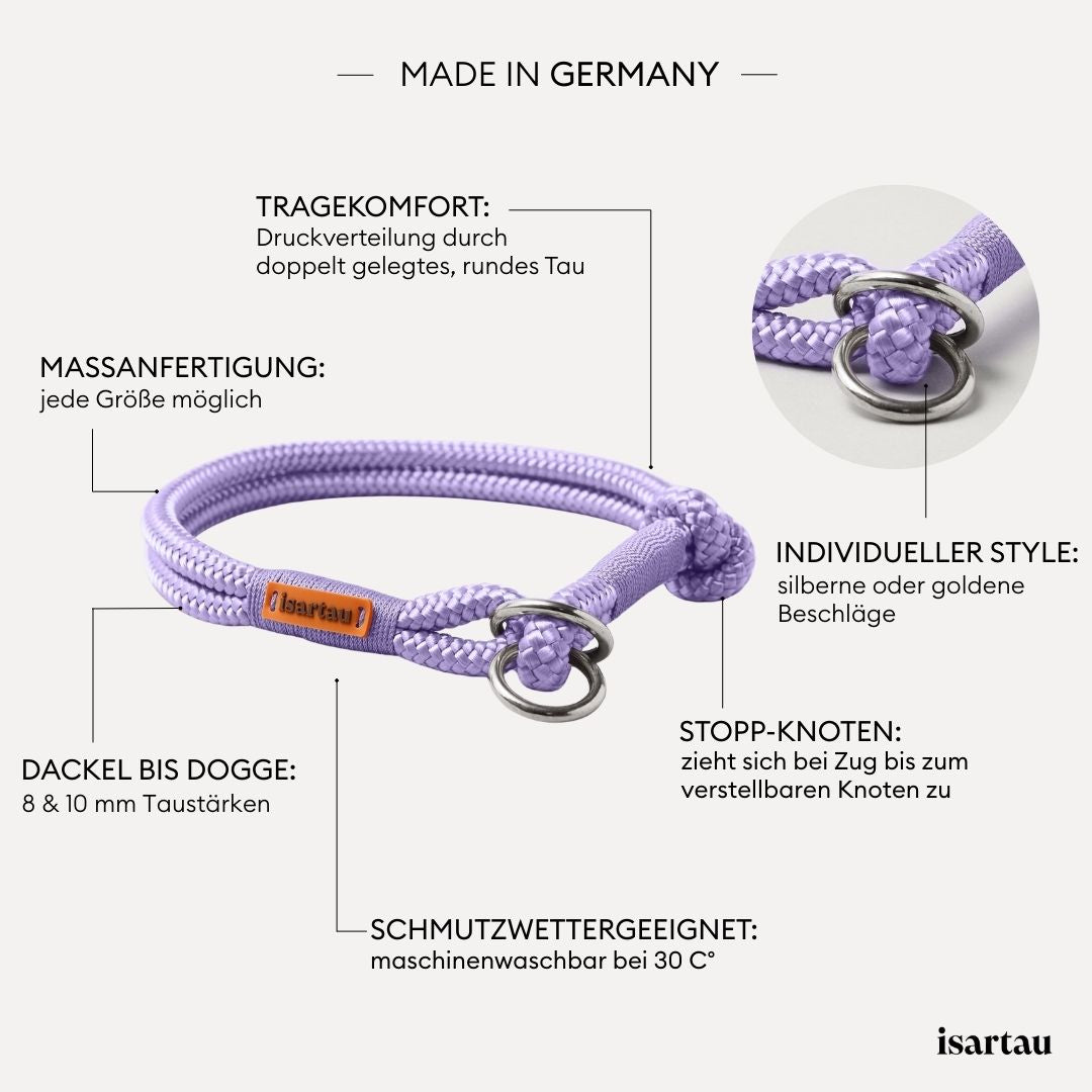 isartau Tauhalsband Very Peri Lavendel, Zugstopp, Produktdetails