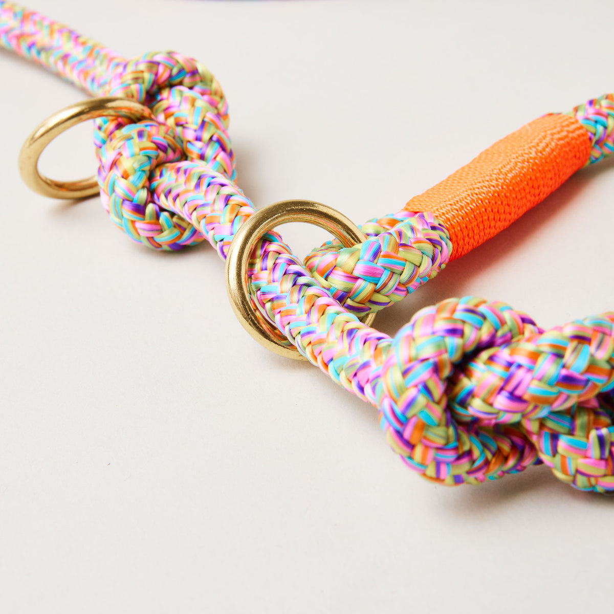 Detail Retrieverleine Easy Summer Neonorange mit verstellbaren Knoten, Nahaufnahme