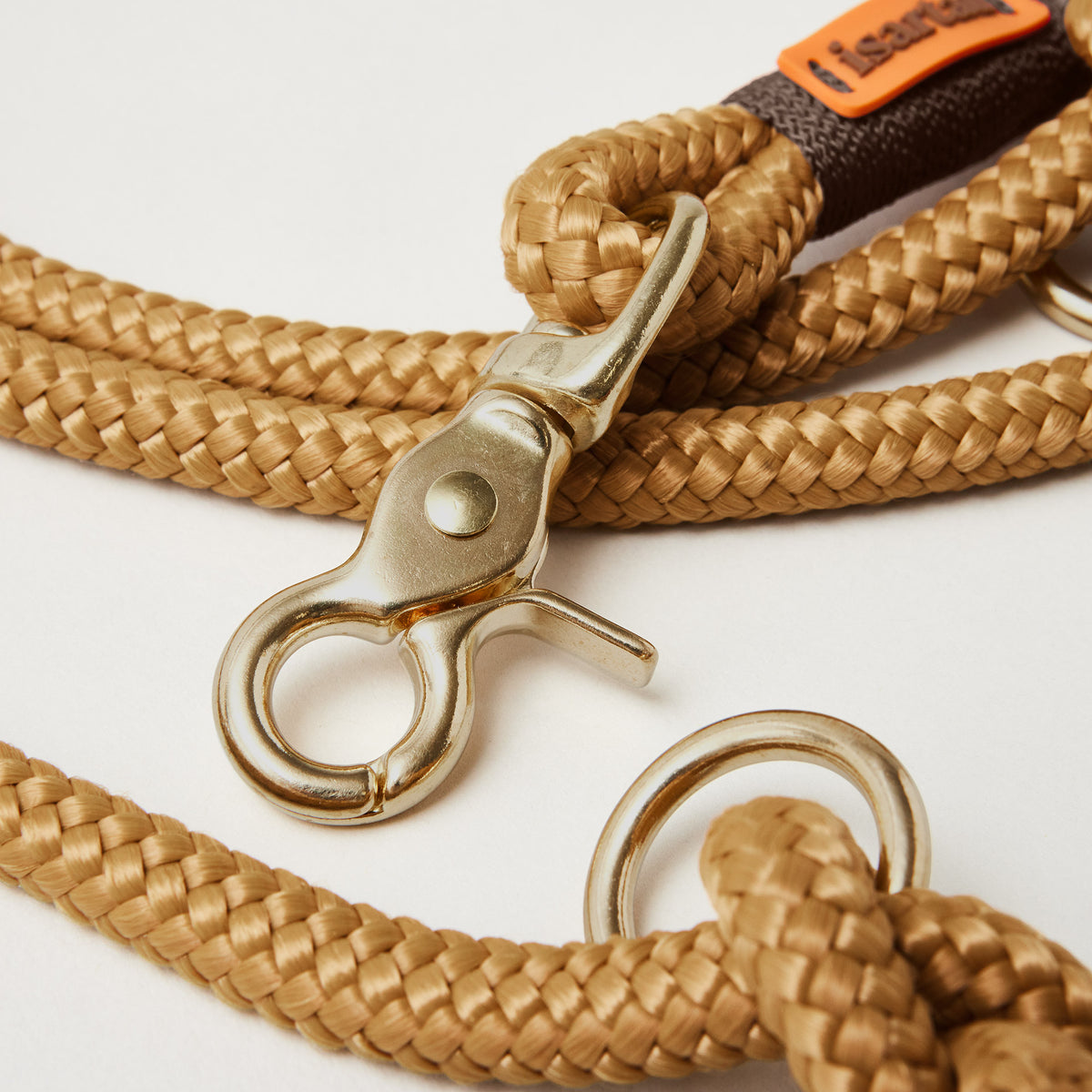 Messign Scherenkarabiner an Tauleine Sweet Toffee Dunkelbraun, 10 mm