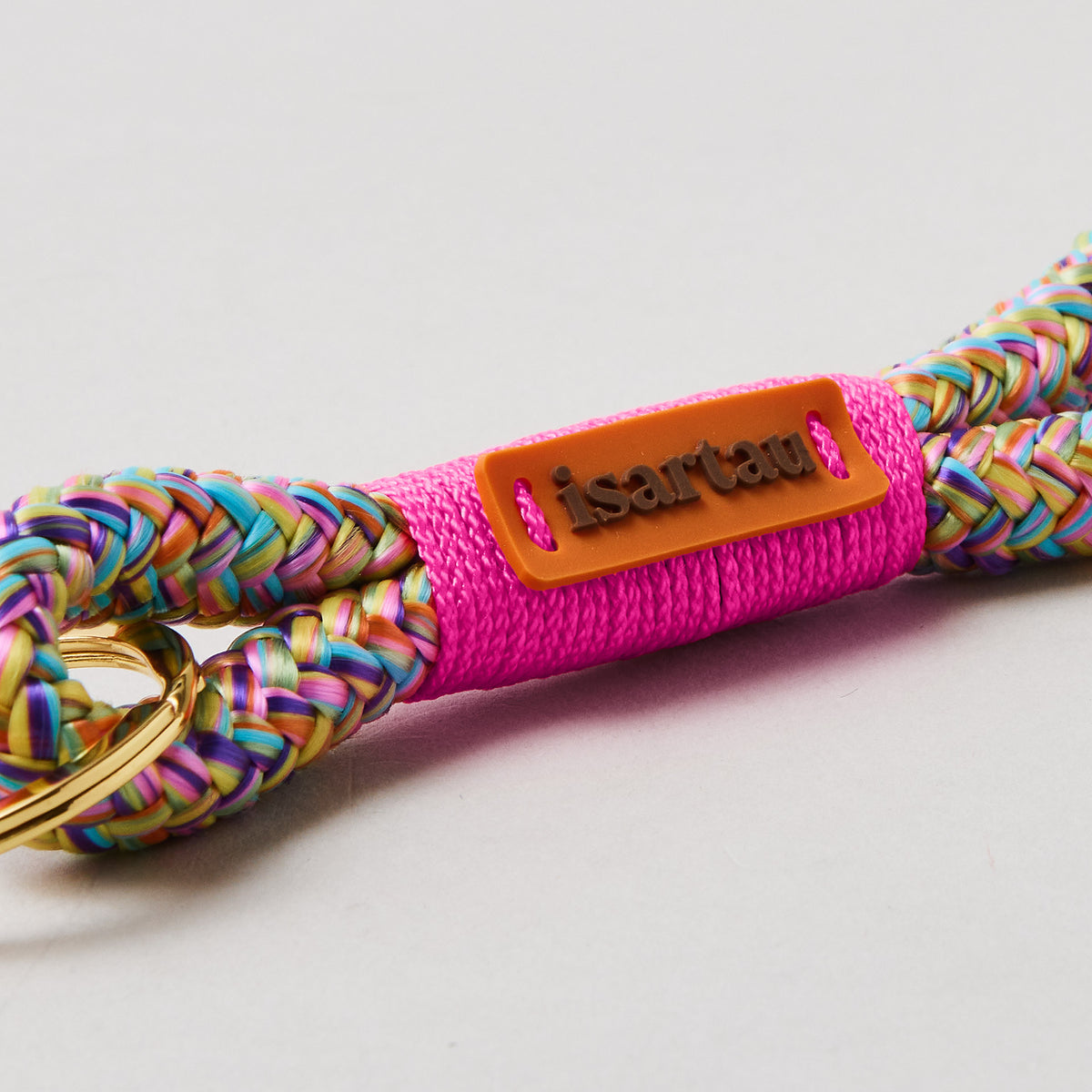isartau Schlüsselanhänger Easy Summer Neonpink, Softtau, gold, Detailansicht